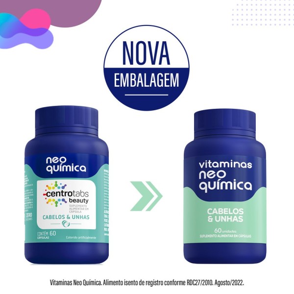 Encontraproduto.com.br - Vitaminas Neo Química Cabelos e Unhas c/60 Cápsulas