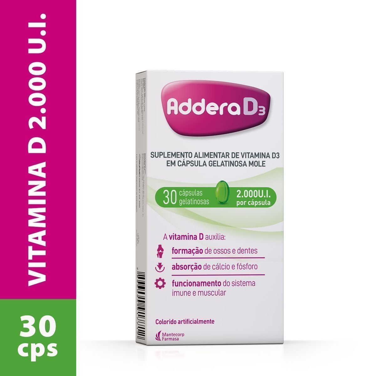 Encontraproduto.com.br - Vitamina D Addera D3 2.000UI 30 Cápsulas