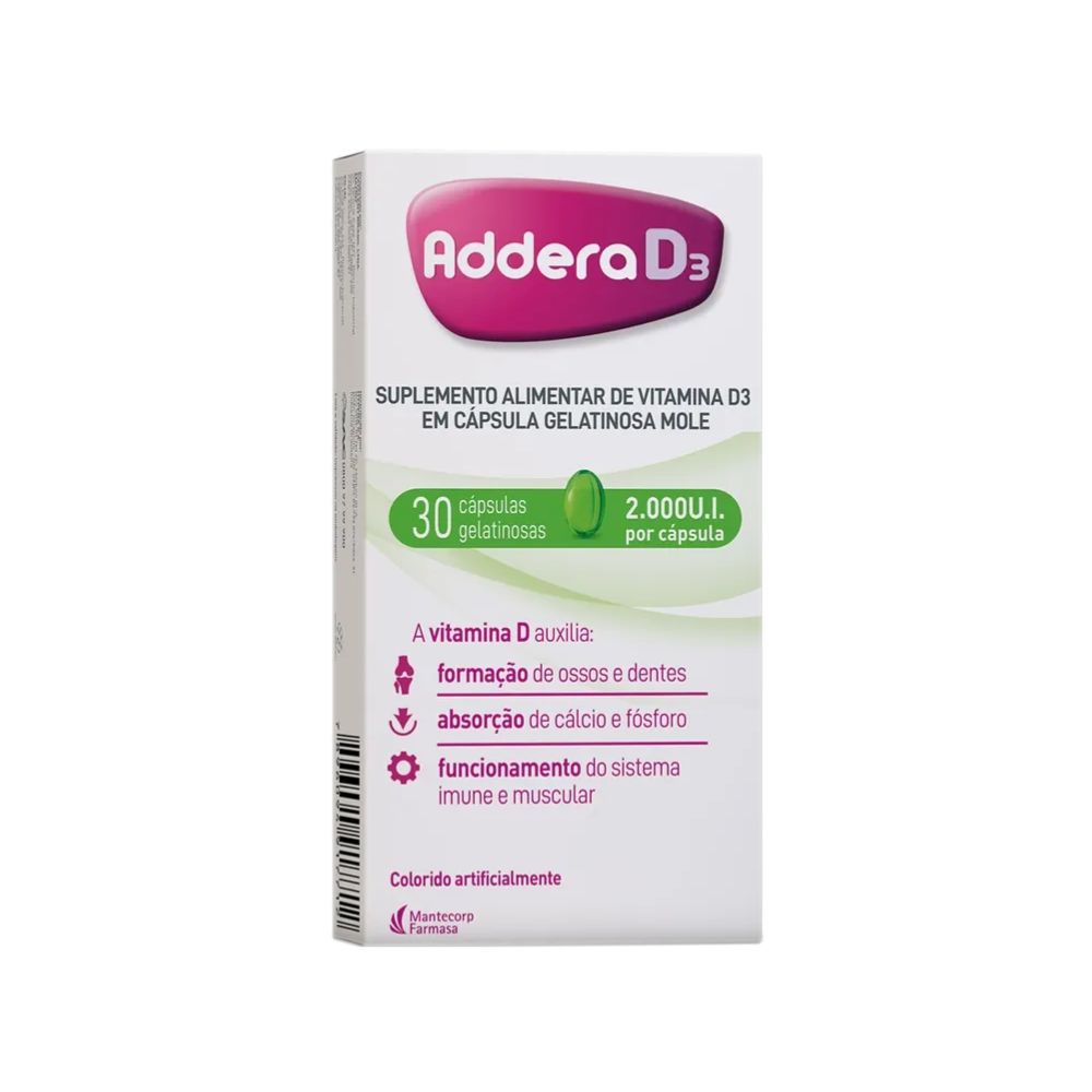 Encontraproduto.com.br - Vitamina D Addera D3 2.000UI 30 Cápsulas