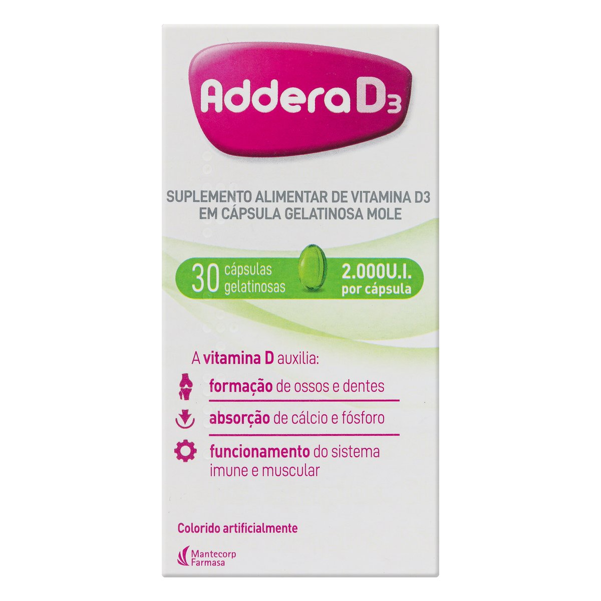Encontraproduto.com.br - Vitamina D Addera D3 2.000UI 30 Cápsulas