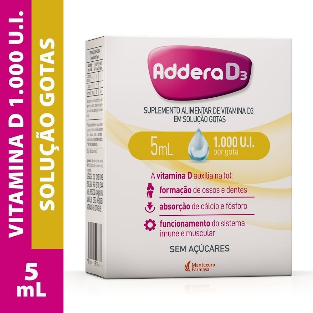 Encontraproduto.com.br - Vitamina D Addera D3 1.000UI Gotas 5ml
