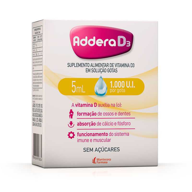 Encontraproduto.com.br - Vitamina D Addera D3 1.000UI Gotas 5ml