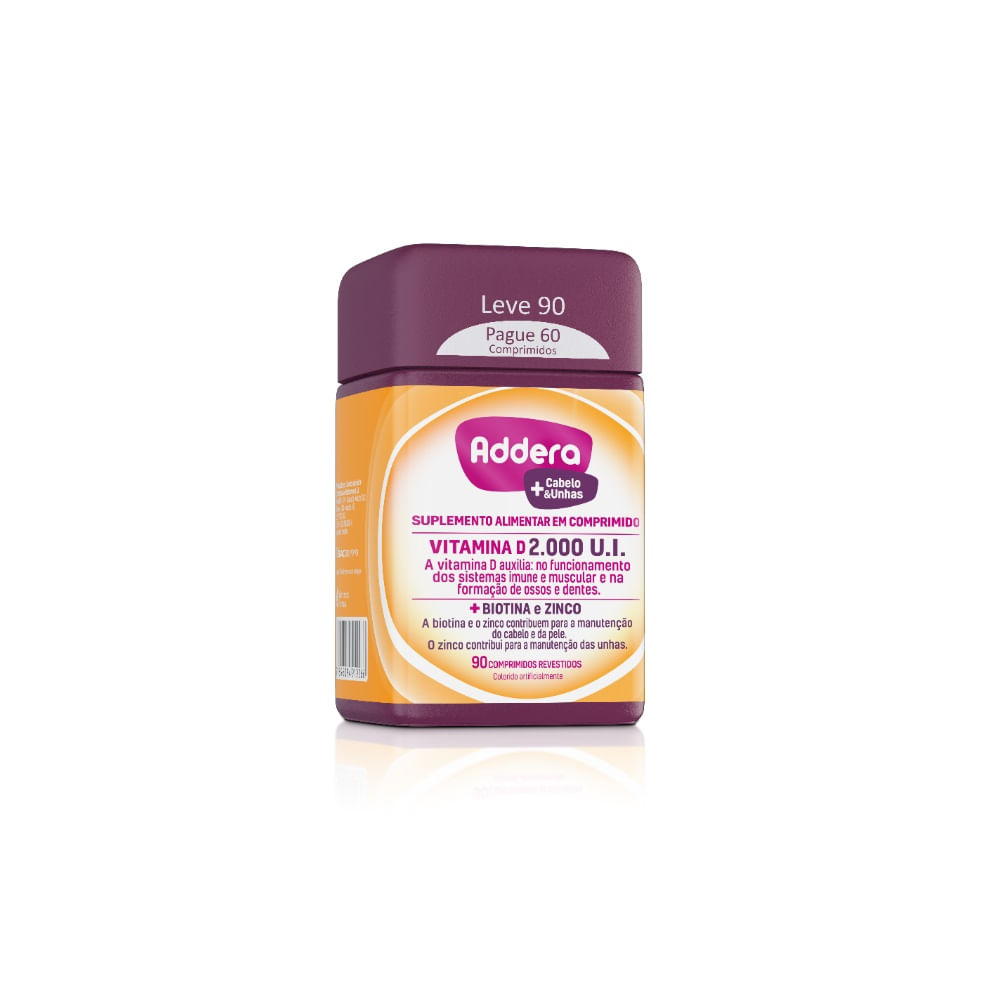 Encontraproduto.com.br - Addera Cabelos E Unhas 90 comprimidos