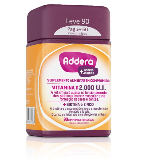 Encontraproduto.com.br - Addera + Cabelos e Unhas 90 Comprimidos