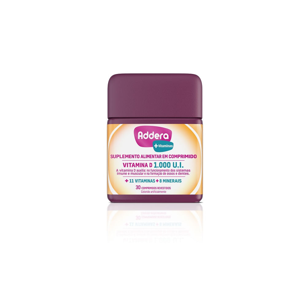 Encontraproduto.com.br - Addera +Vitaminas (Vitamina D3 1000UI) c/30 Comprimidos