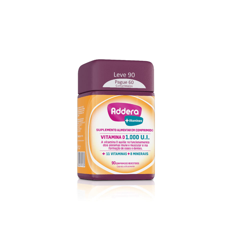 Vitamina D Addera +Vitaminas 1.000UI com 90 Comprimidos