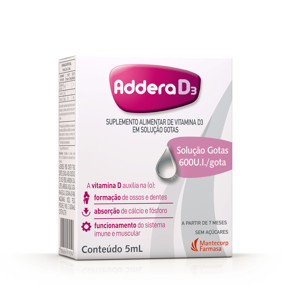 Encontraproduto.com.br - Vitamina D Addera D3 600UI Gotas 5ml