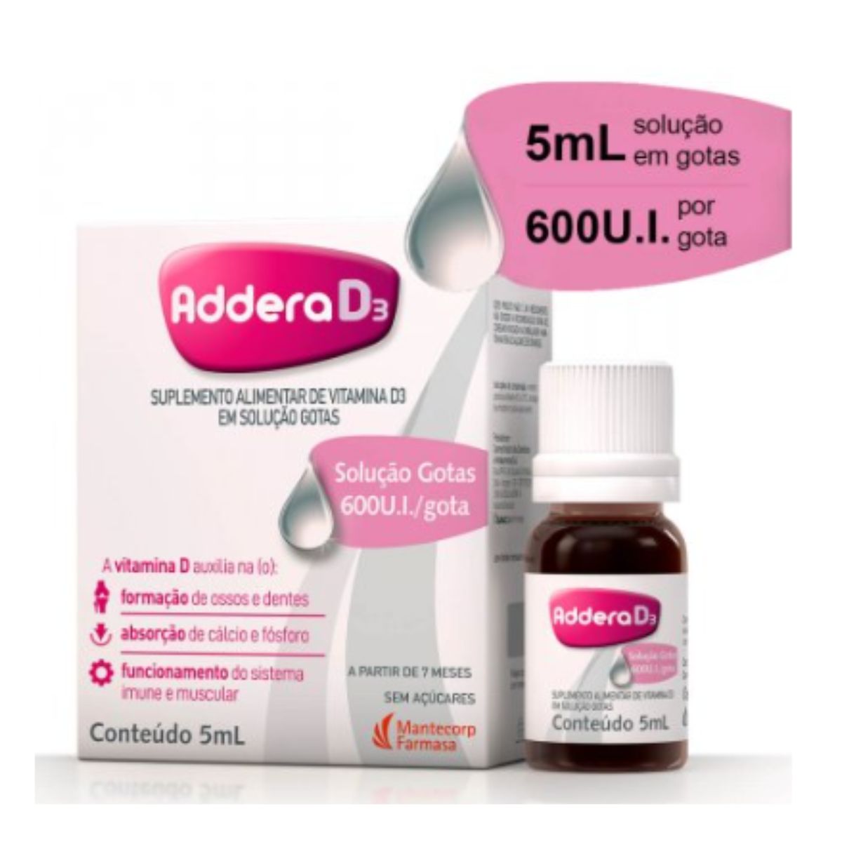 Encontraproduto.com.br - Vitamina D Addera D3 600UI Gotas 5ml