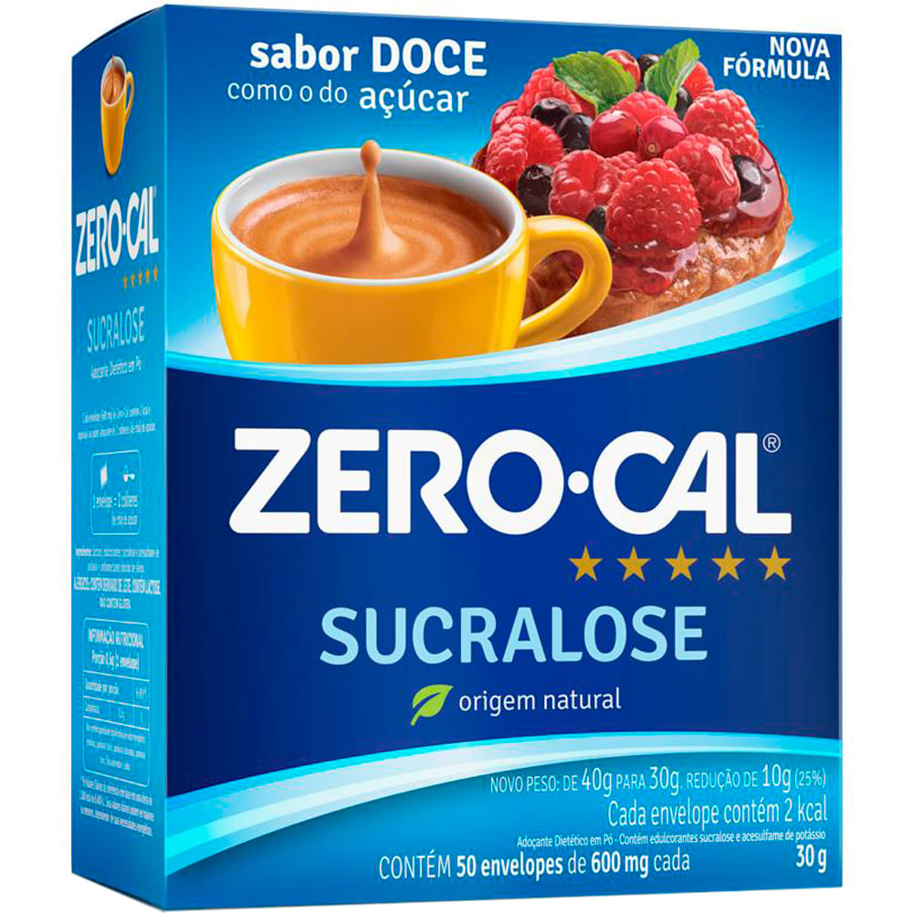Adoçante Zero-Cal Sucralose Caixeta com 50x0,06g unidades