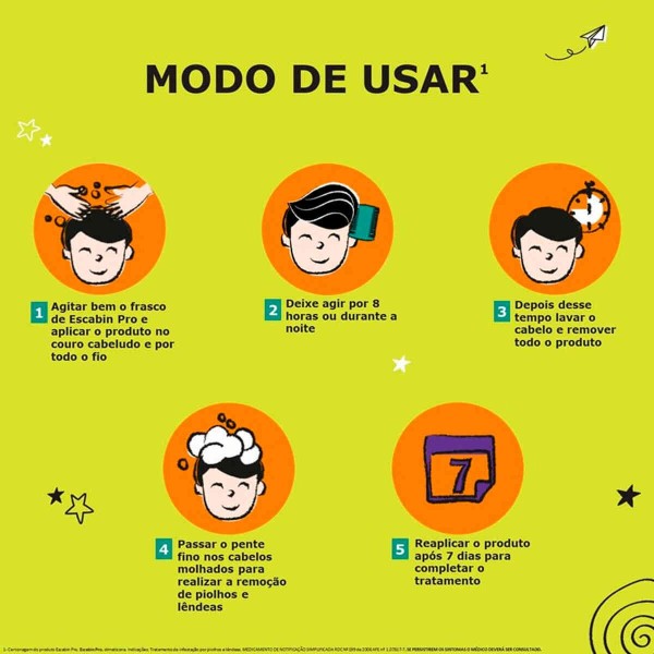 Encontraproduto.com.br - Escabin Pro Infantil Tratamento Piolhos E Lêndeas 100ml
