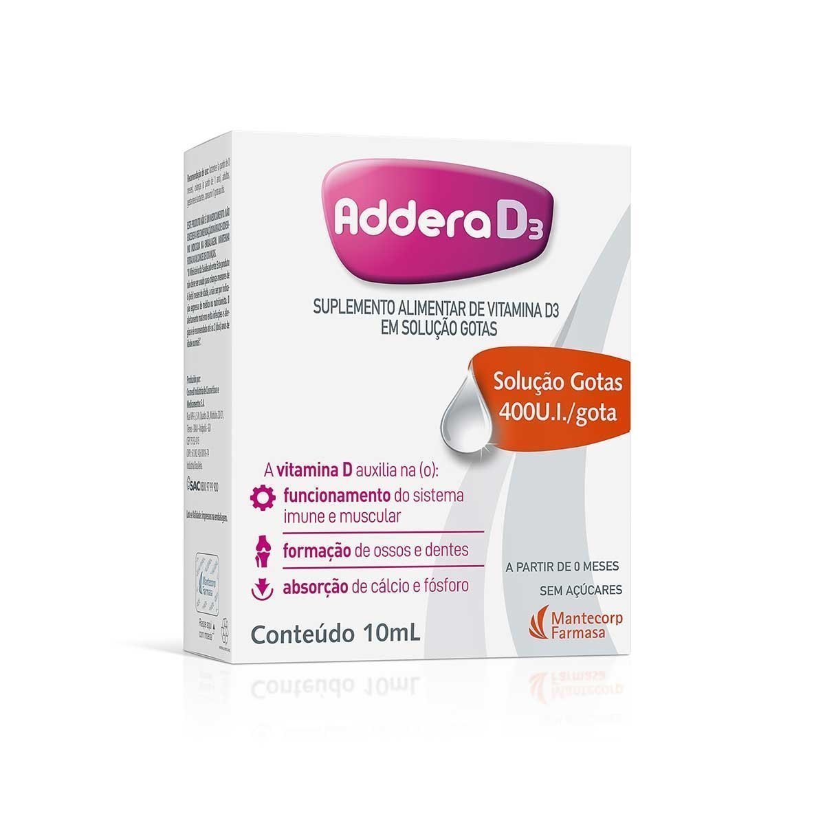 Encontraproduto.com.br - Vitamina D Addera D3 400UI Gotas 10ml