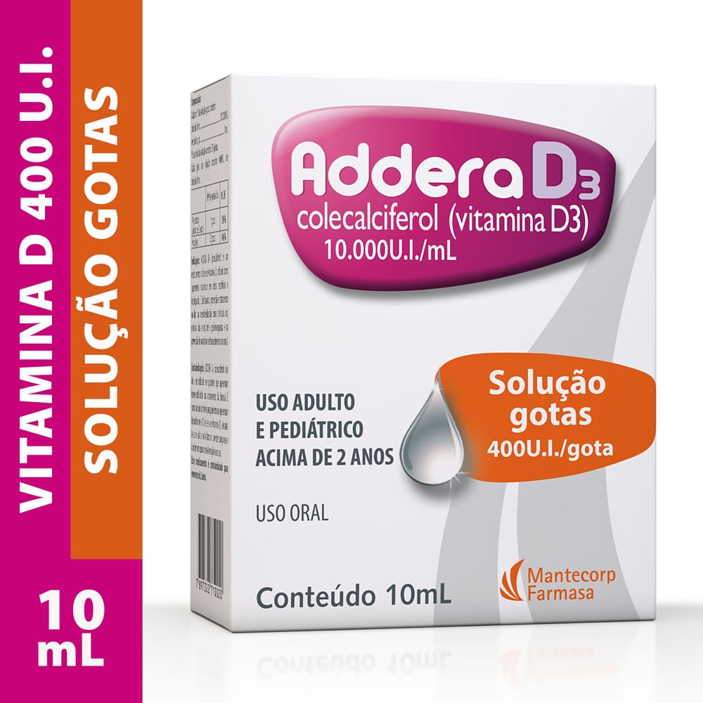 Encontraproduto.com.br - Vitamina D Addera D3 400UI Gotas 10ml