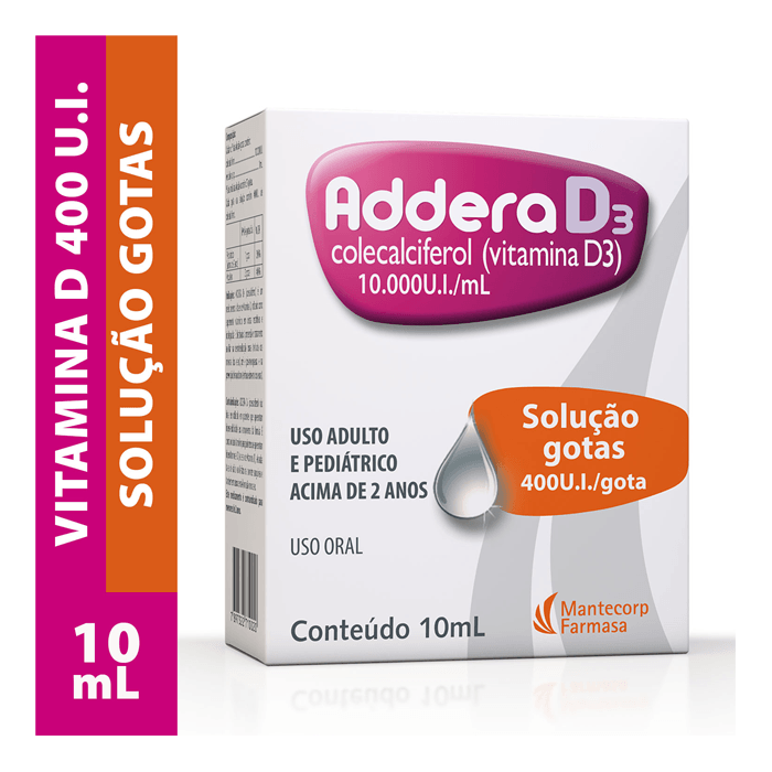 Encontraproduto.com.br - Vitamina D Addera D3 400UI Gotas 10ml