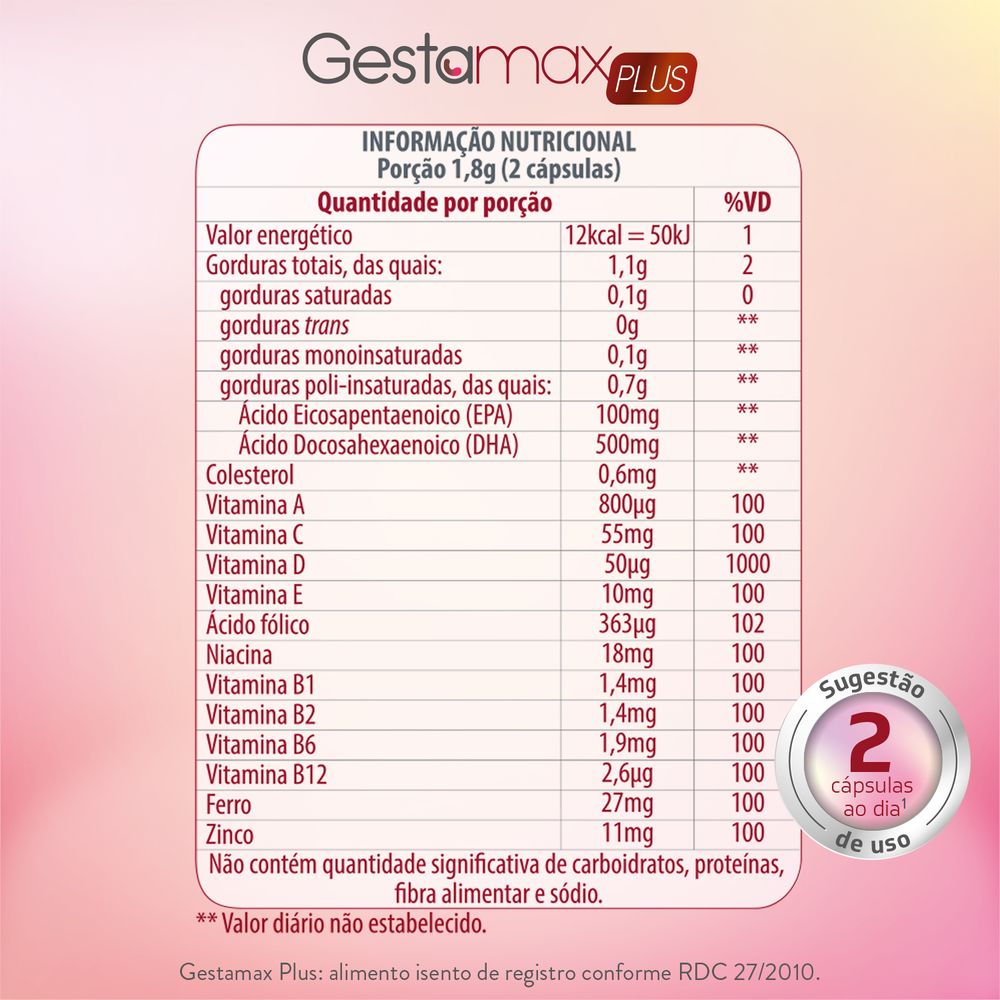 Encontraproduto.com.br - Gestamax Plus 30 Cápsulas