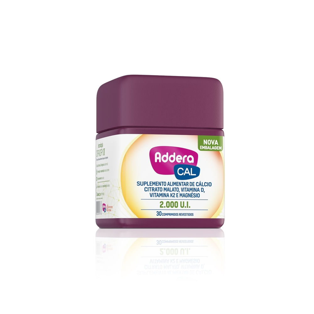 Encontraproduto.com.br - Vitamina D Addera + Cálcio 2.000UI 30 Comprimidos