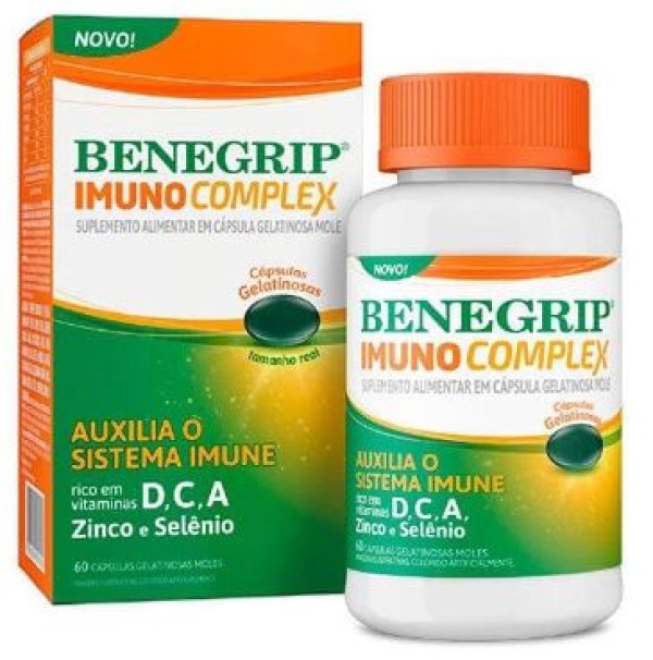 Encontraproduto.com.br - Suplemento Alimentar Benegrip Imuno Complex 60 Cápsulas Gelatinosas Moles