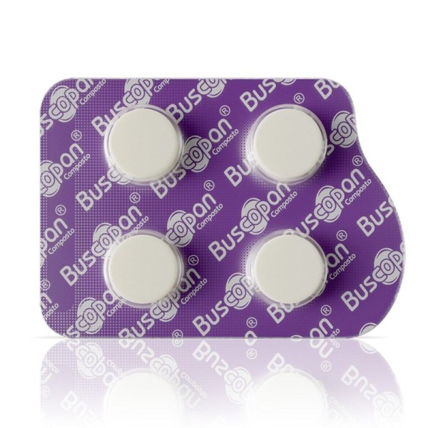 Encontraproduto.com.br - Analgésico e Antiespasmódico Buscopan Composto 10mg + 250mg 4 Comprimidos Revestido