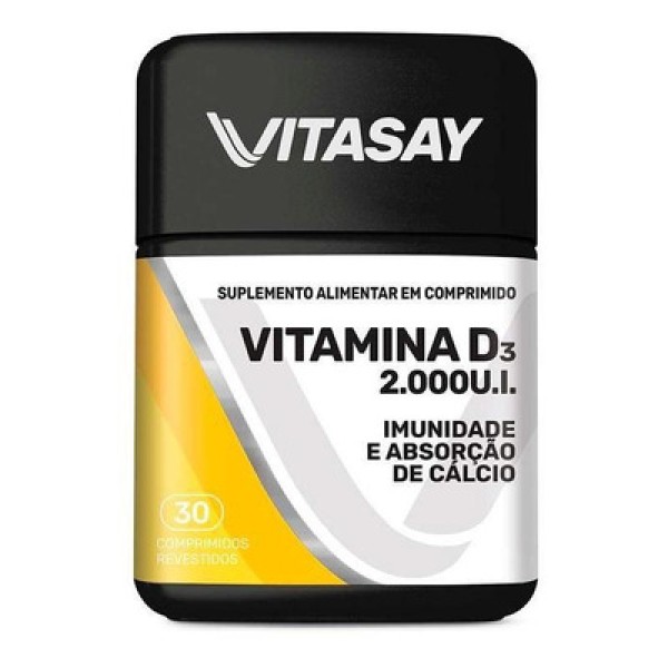 Encontraproduto.com.br - Suplemento Alimentar Vitasay Vitamina D3 2000UI 30 Comprimidos