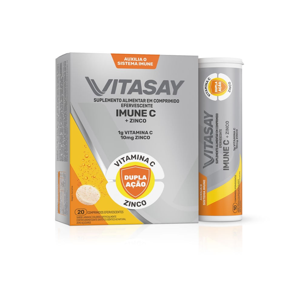Suplemento Alimentar Vitasay Imune C 20 Comprimidos Efervescentes Sabor Laranja