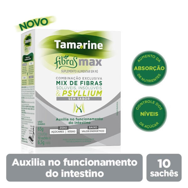 Encontraproduto.com.br - Suplemento Alimentar em Pó Tamarine Fibras Max Sem Sabor 10 Sachês 6,5g Cada