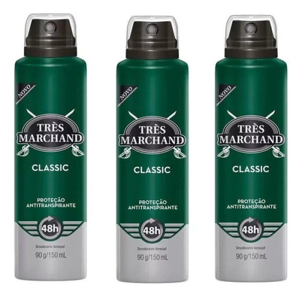 Desodorante Aerosol Tres Marchand Classic - 165ml