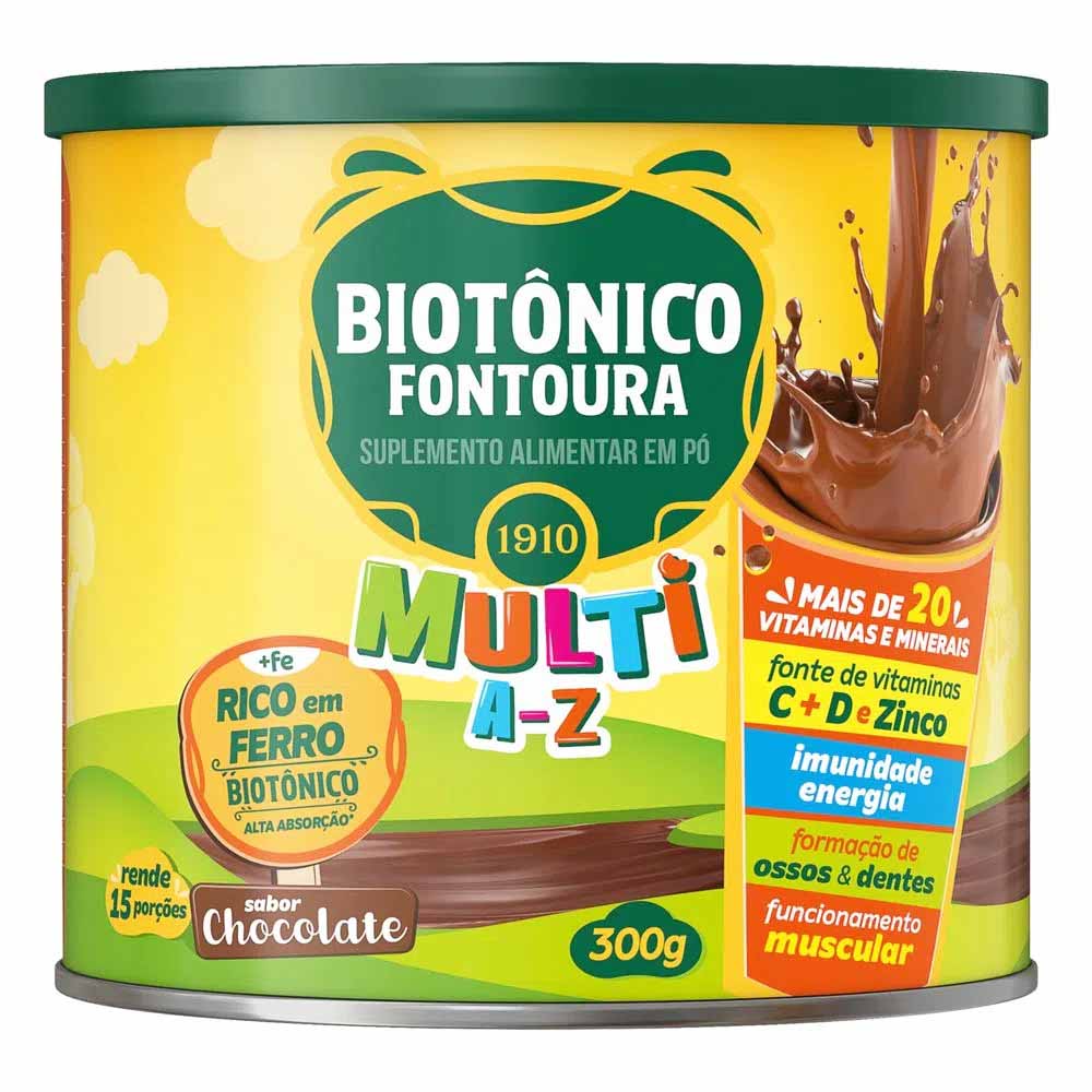 Encontraproduto.com.br - Suplemento Alimentar em Pó Biotônico Fontoura Multi A-Z Chocolate com 300g