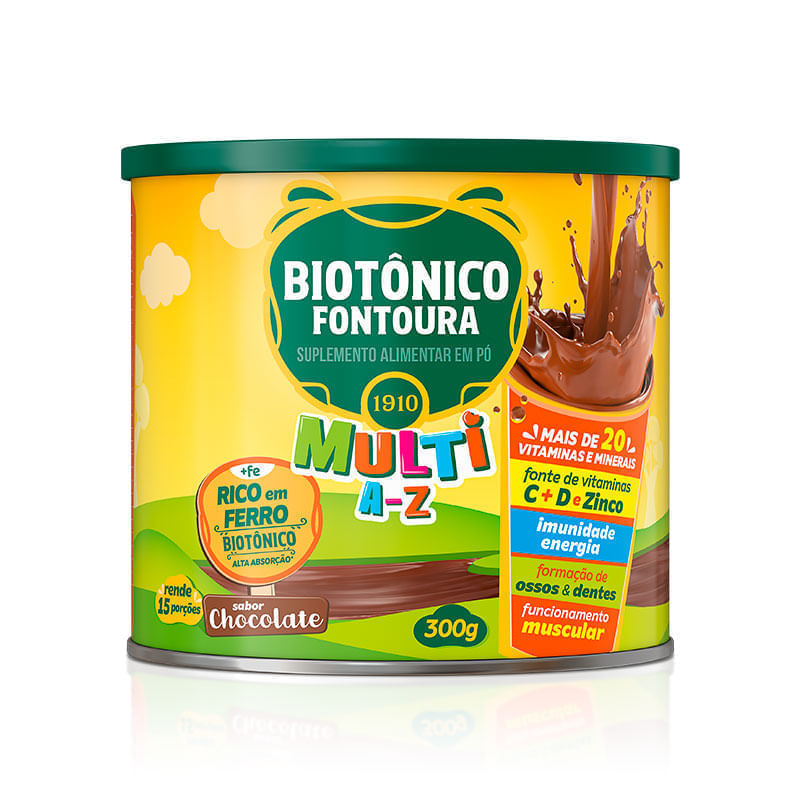 Encontraproduto.com.br - Suplemento Alimentar em Pó Biotônico Fontoura Multi A-Z Chocolate com 300g