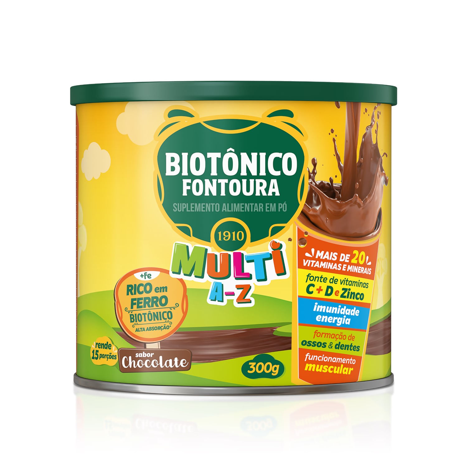 Encontraproduto.com.br - Suplemento Alimentar em Pó Biotônico Fontoura Multi A-Z Chocolate com 300g