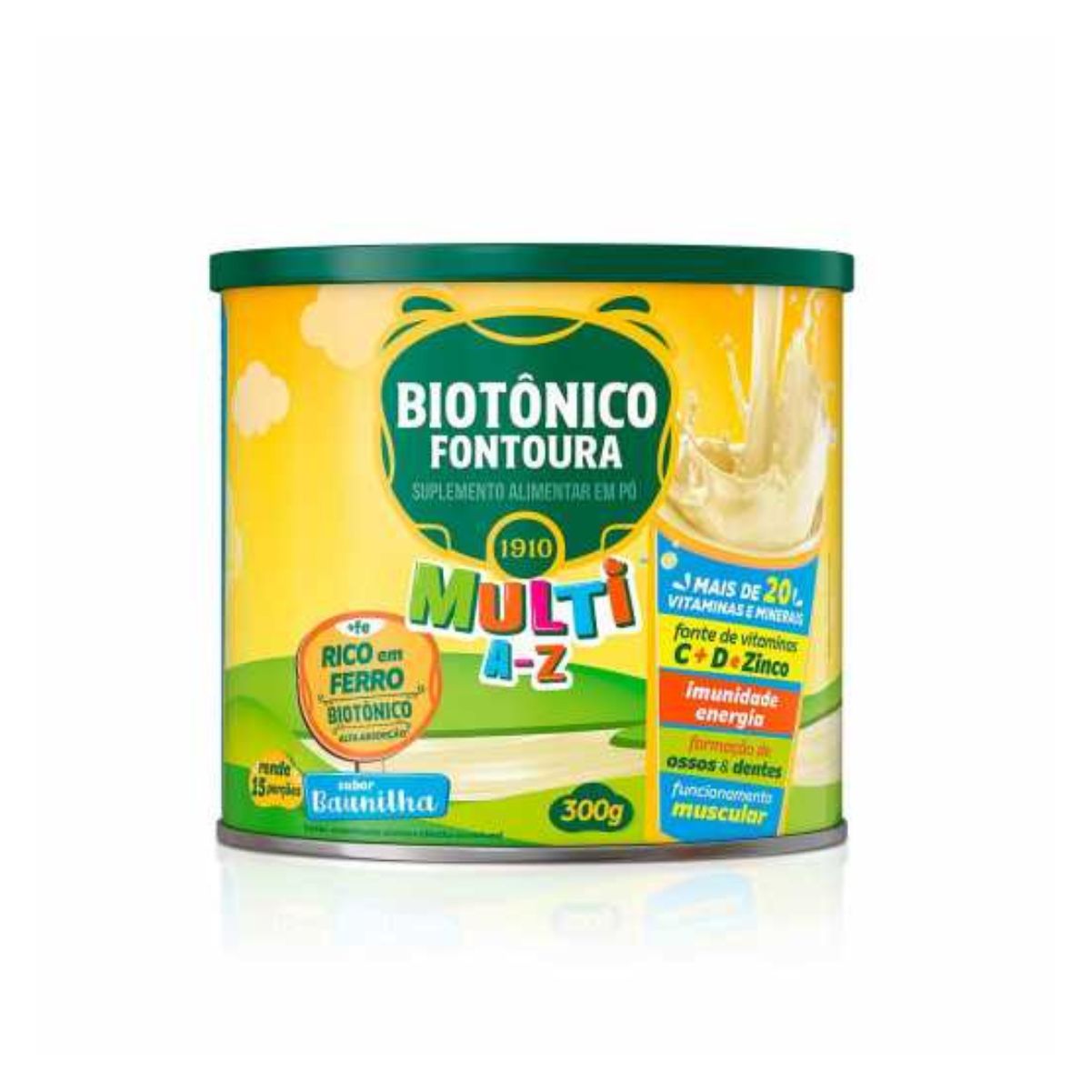 Encontraproduto.com.br - Suplemento Alimentar em Pó Biotônico Fontoura Multi A-Z Baunilha com 300g
