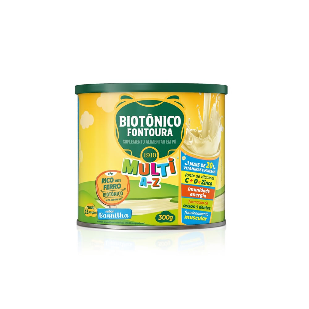 Encontraproduto.com.br - Suplemento Alimentar em Pó Biotônico Fontoura Multi A-Z Baunilha com 300g