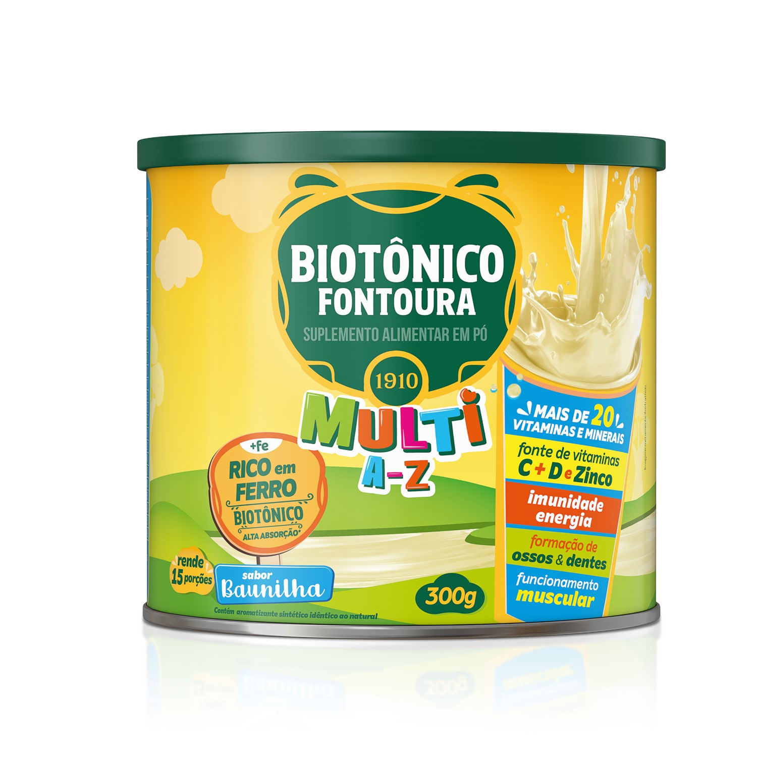 Encontraproduto.com.br - Suplemento Alimentar em Pó Biotônico Fontoura Multi A-Z Baunilha com 300g