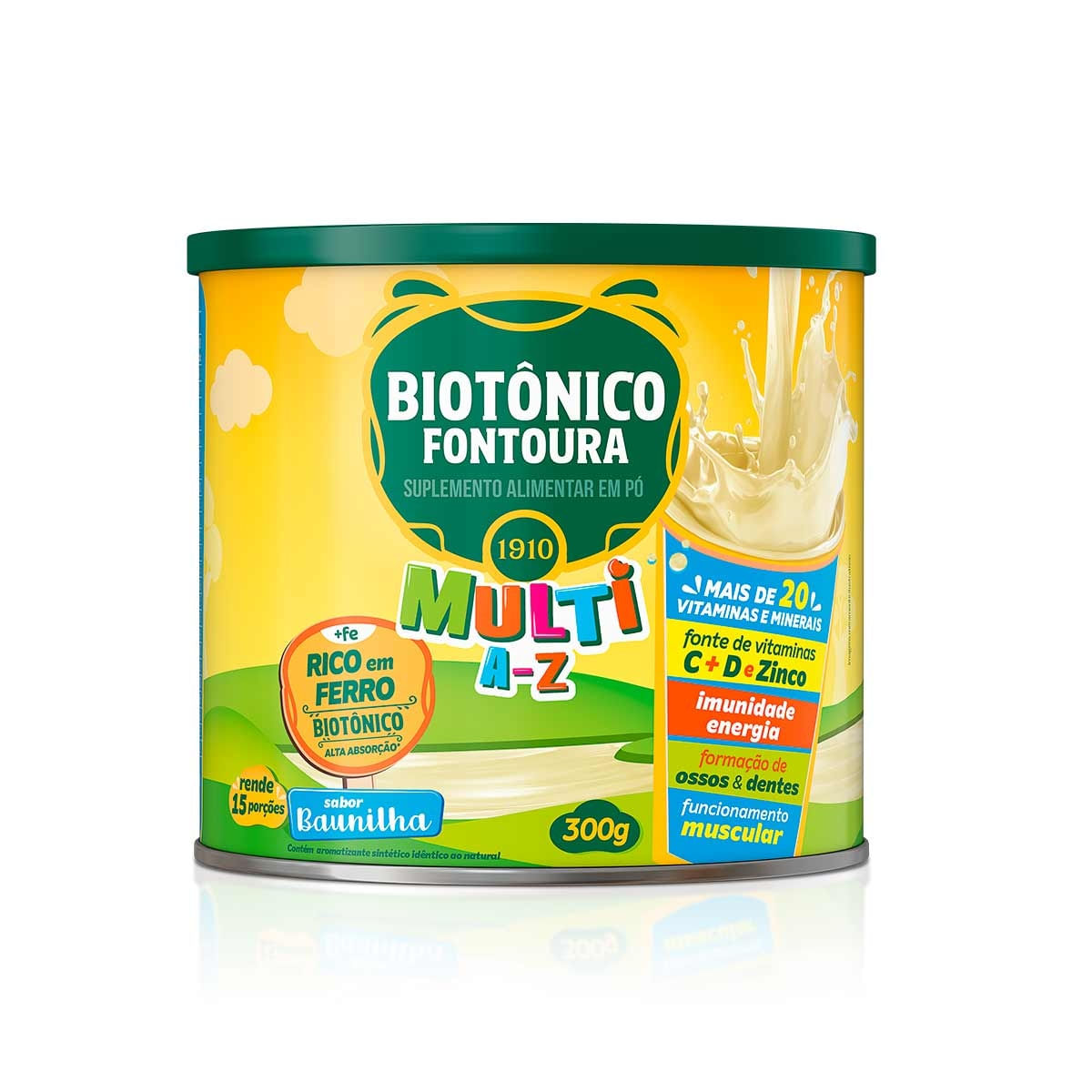 Encontraproduto.com.br - Suplemento Alimentar em Pó Biotônico Fontoura Multi A-Z Baunilha com 300g