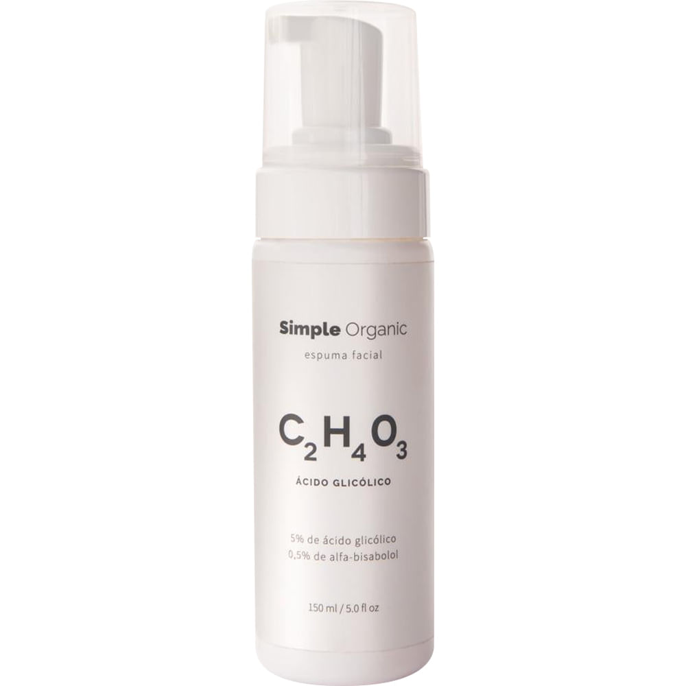 Espuma Facial Simple Organic Ácido Glicólico 150ml