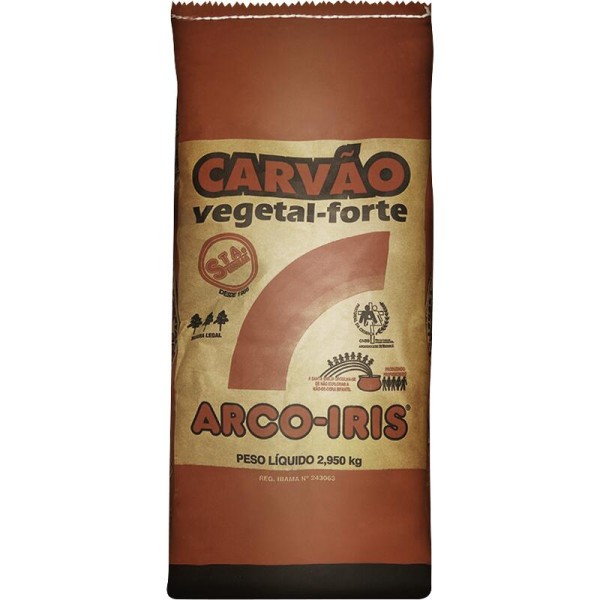 Carvão Vegetal Arco-Íris Saco com 2,95kg