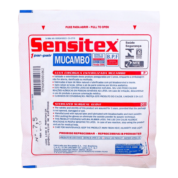 Encontraproduto.com.br - Luva Procedimento Esterelizada Mucambo 7,5