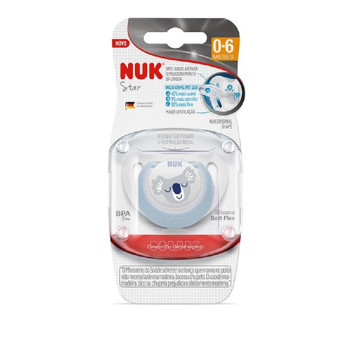 Encontraproduto.com.br - Chupeta Com Bico De Silicone Star Silicone 0-6 Meses Nuk