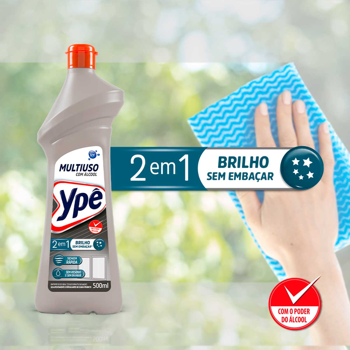 Encontraproduto.com.br - Limpador Multiuso Ypê Com Álcool Frasco com 500ml