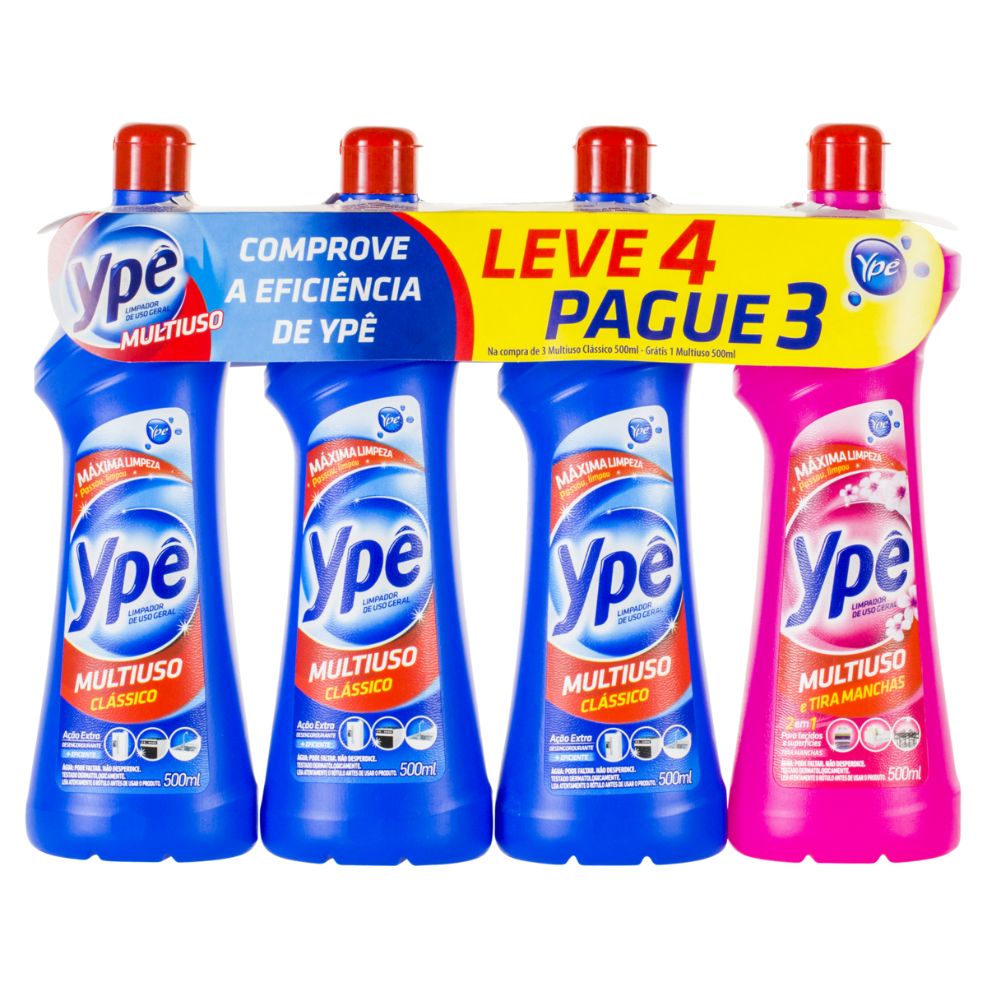 Encontraproduto.com.br - Kit Limpador Multiuso Ypê Pacote com 4x500ml