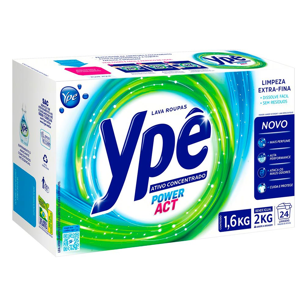 Detergente em Pó Ypê Power ACT Caixeta com 1,6kg