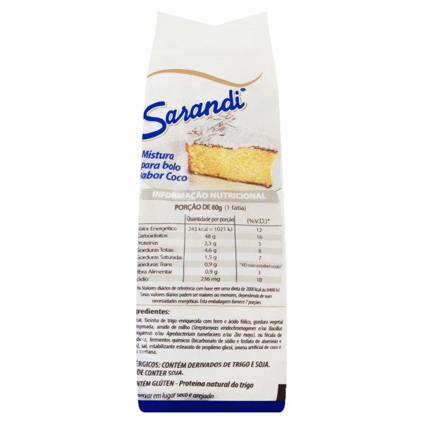 Encontraproduto.com.br - Mistura para Bolo Sarandi Coco Pouch com 400g