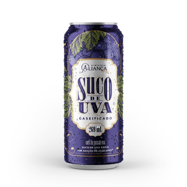 Encontraproduto.com.br - Suco de Uva Gaseificada Aliança Lata 269ml
