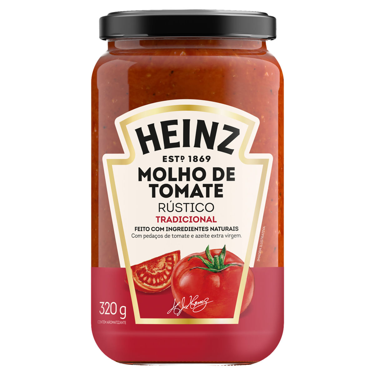 Encontraproduto.com.br - Molho de Tomate Rústico Heinz Tradicional Vidro com 320g