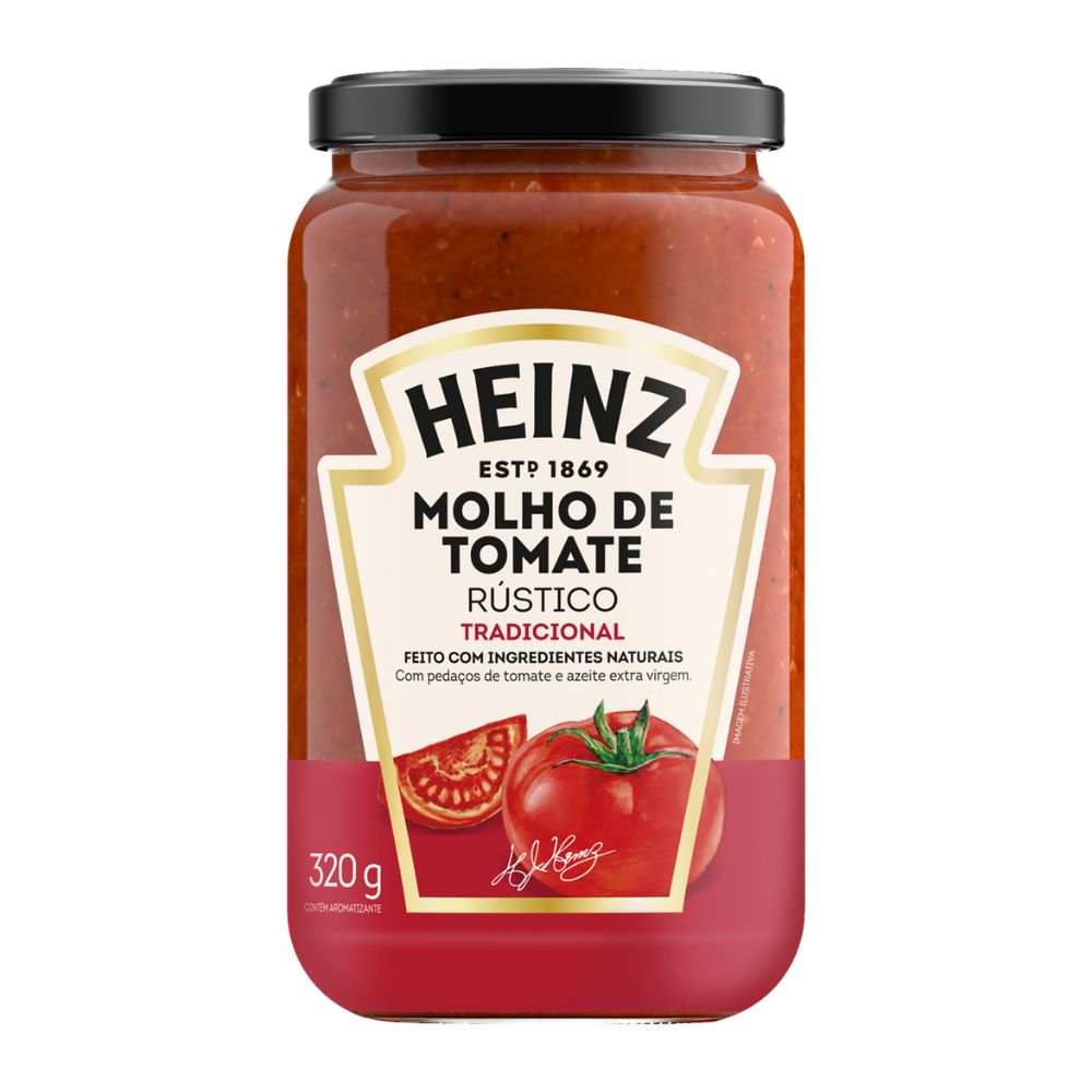Encontraproduto.com.br - Molho de Tomate Rústico Heinz Tradicional Vidro com 320g
