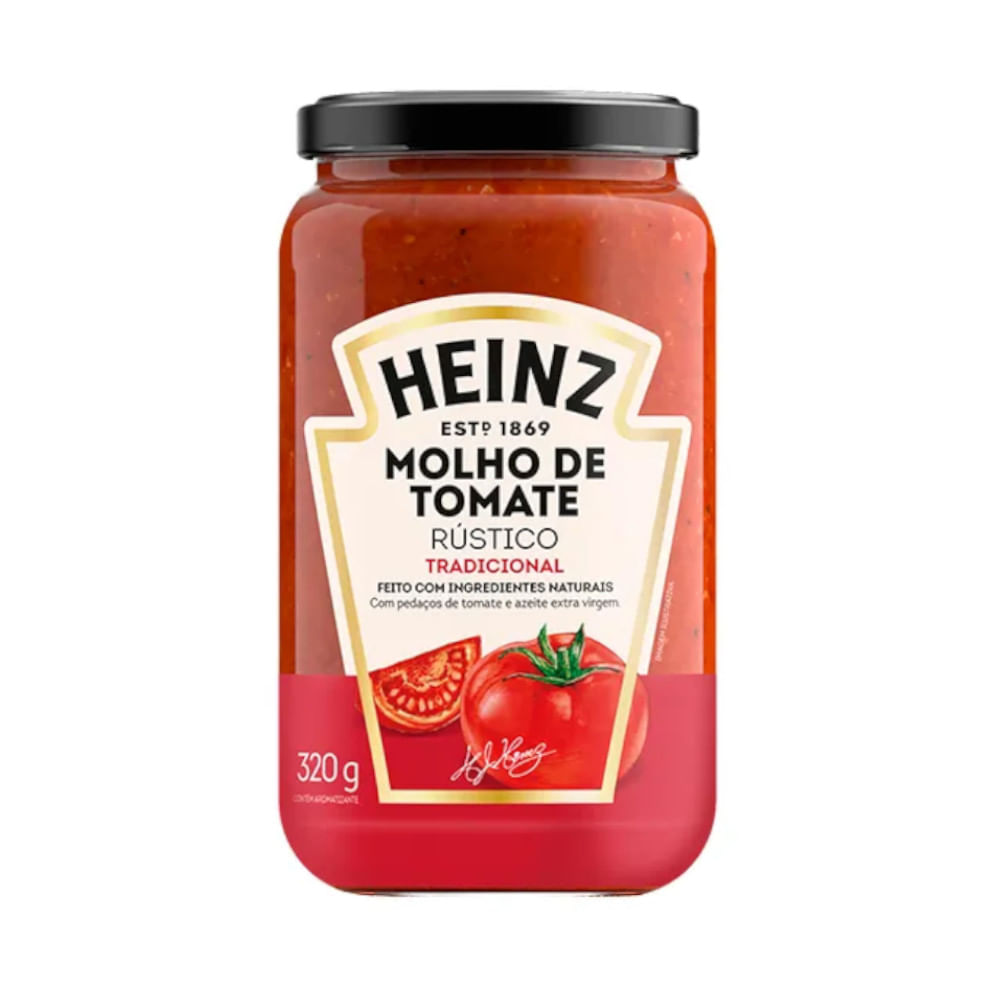 Encontraproduto.com.br - Molho de Tomate Rústico Heinz Tradicional Vidro com 320g