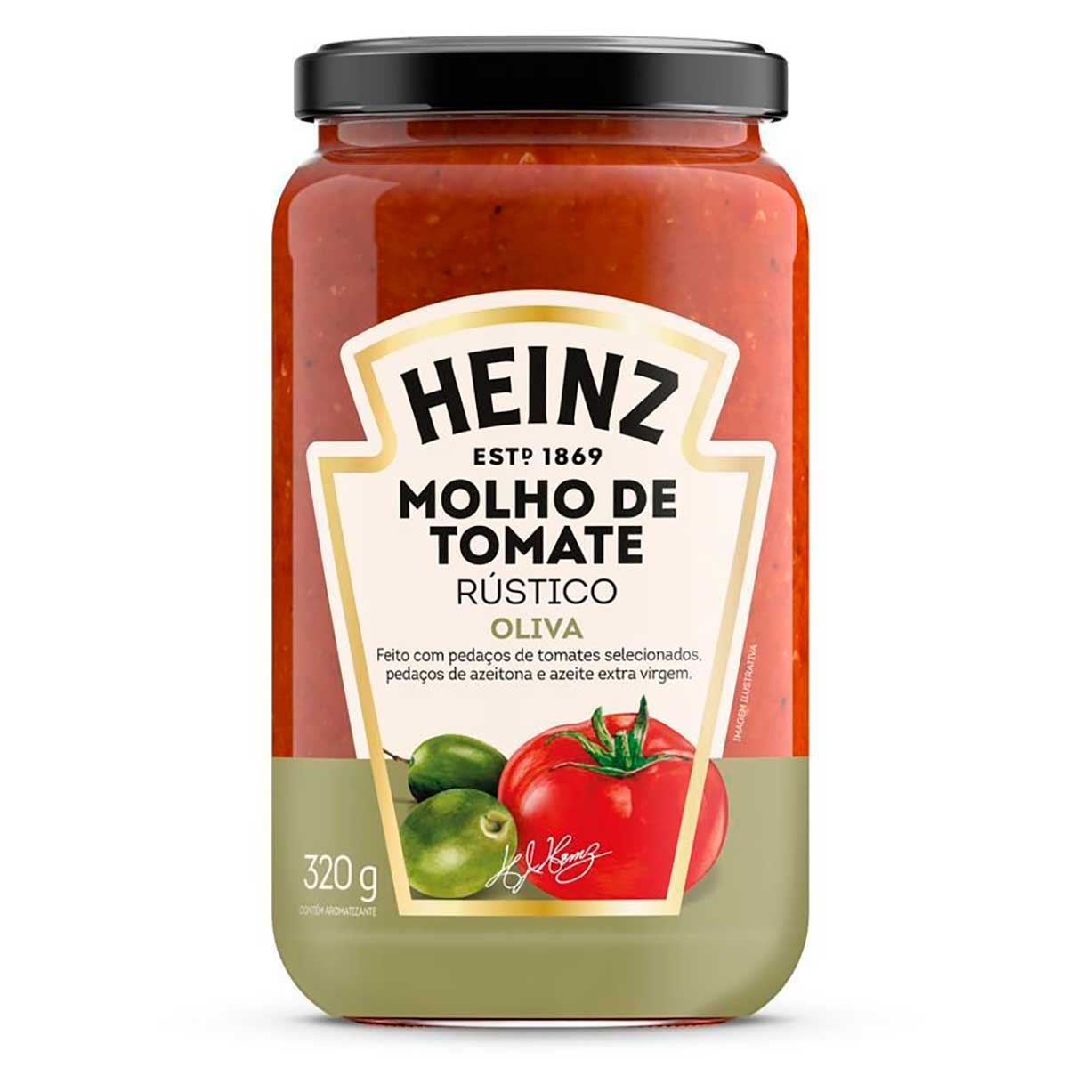 Encontraproduto.com.br - Molho de Tomate Rústico Heinz Oliva Vidro com 320g