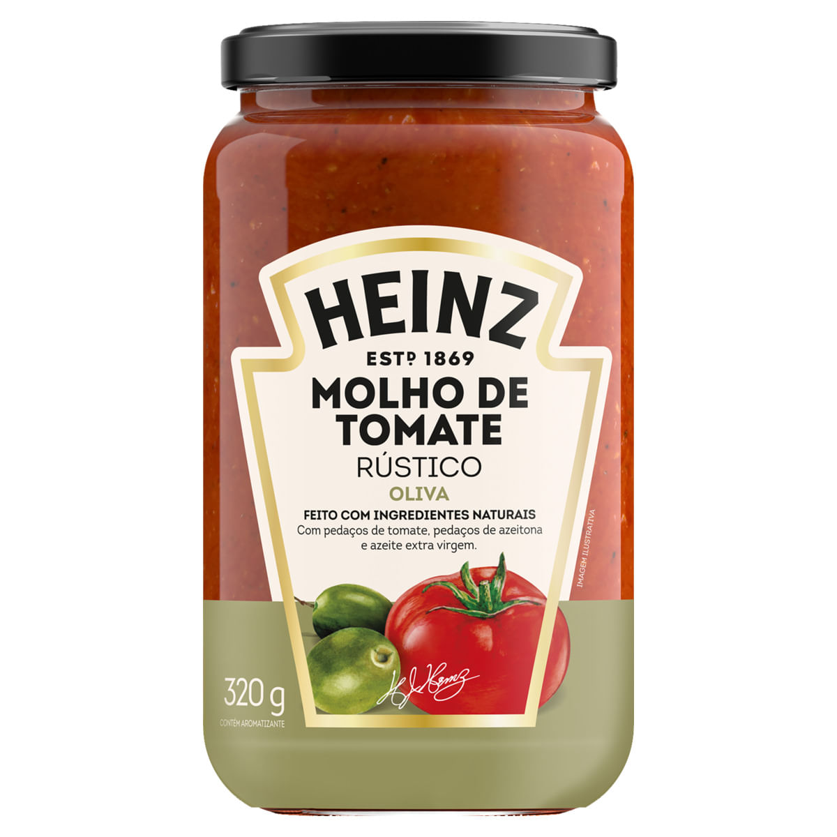 Encontraproduto.com.br - Molho de Tomate Rústico Heinz Oliva Vidro com 320g