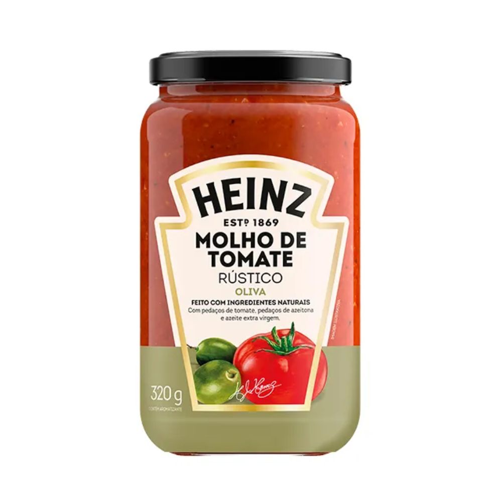 Encontraproduto.com.br - Molho de Tomate Rústico Heinz Oliva Vidro com 320g
