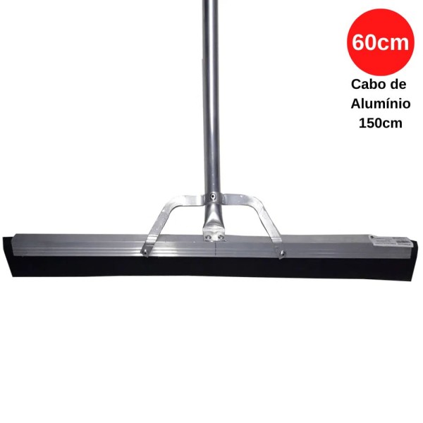 Encontraproduto.com.br - Rodo de Alumínio 60cm com Borracha Dupla e Cabo de 150cm