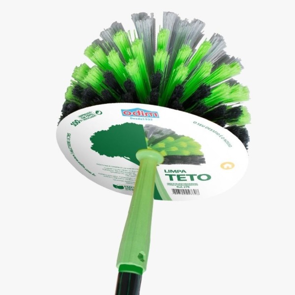Vassoura Limpa Teto com Cerdas de Nylon e Cabo com 2,2m Odim