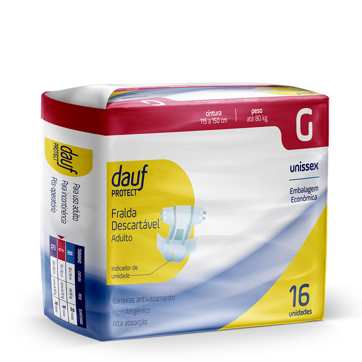 Fralda Geriátrica Dauf Classic G Com 16 Unidades